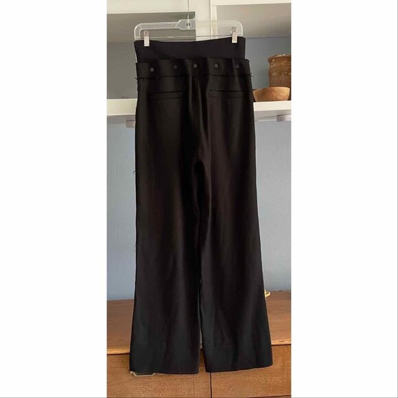 Demoo Parkchoonmoo Black High Rise Wide Leg Pants Wool Blend Size US 6/8 - Picture 2 of 8